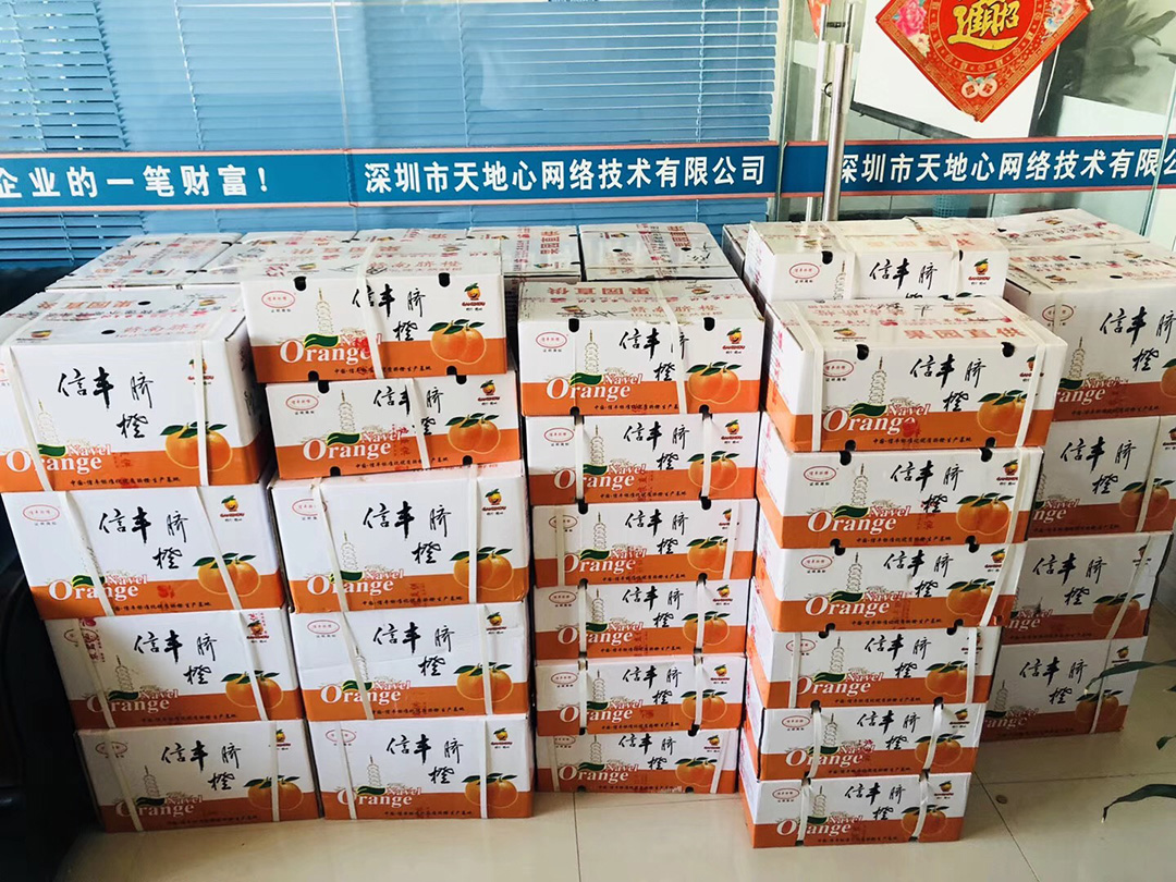 外貿云深圳運營中心-天地心網絡臍橙禮品裝